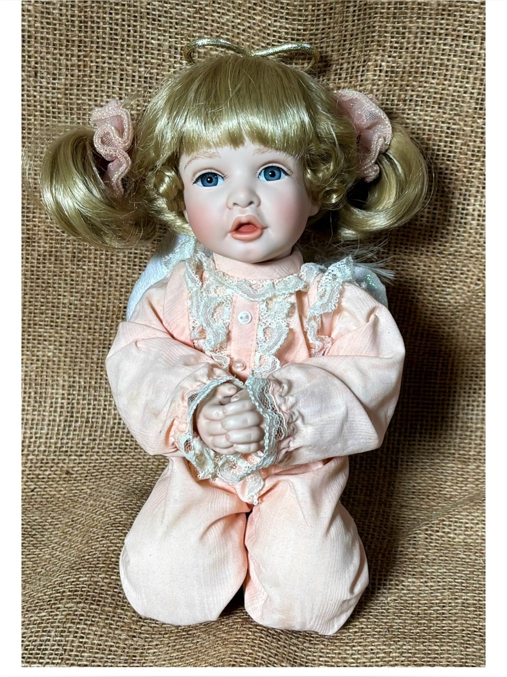 Vintage Hamilton Collection Angel Porcelain Doll I Pray The Lord My Soul To Keep